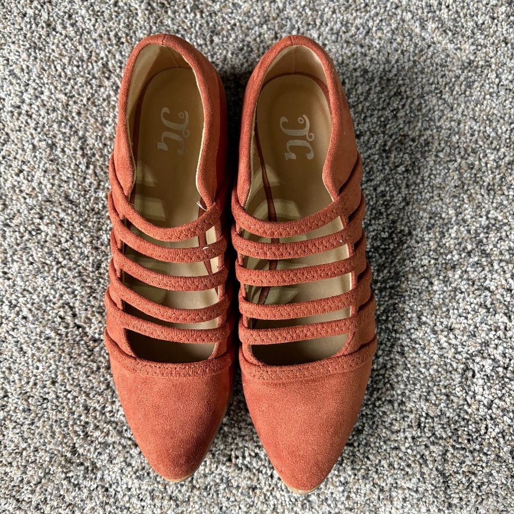 TG flat brown suede strappy women sizes 7 or best offer